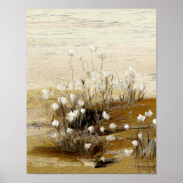 Póster Sandy Meadow Wildflowers #3 – Warm Botanical Art