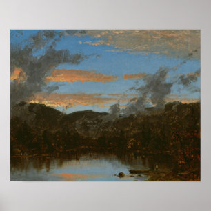 Póster Sanford Robinson Gifford - Mist Rising en Sunset