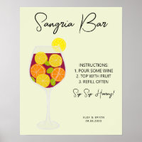 Sangria Bar Boda, Bridal Shower o menú Fiesta