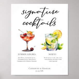Póster Sangria Mojito Signature Cocktails Personalizado P