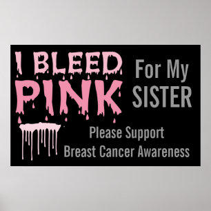 Póster Sangro el rosa para mi conciencia del cáncer de