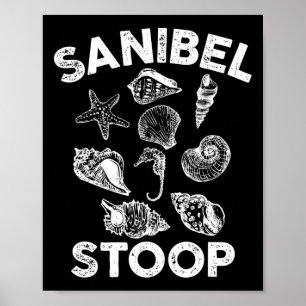 Póster Sanibel Stoop Seasheles Isla Sanibel Florida Bea