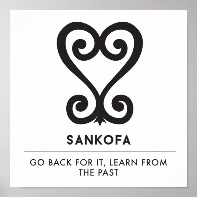 Póster Sankofa | Devolver y obtener - Símbolo Adinkra (Frente)