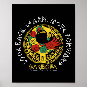 Póster Sankofa Mes de la Historia Negra Adinkra Ghana