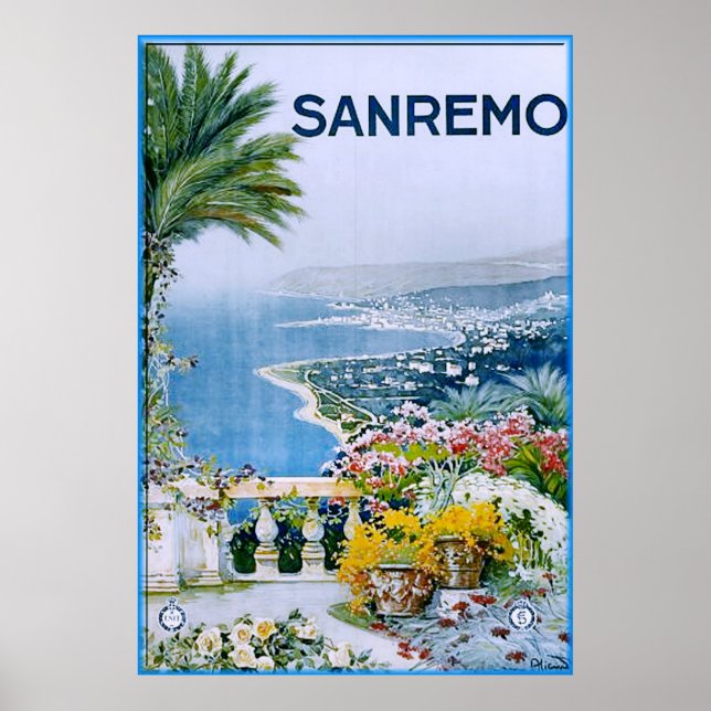 Póster Sanremo, Italia Imprimir (con frontera) (Frente)