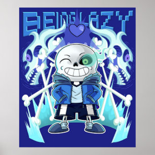 Póster Sans Undertale Skeleton Guay Pixel Art Being Lazy