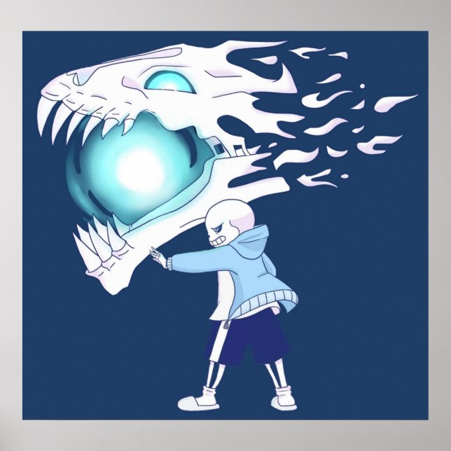 Póster Sans Undertale y Gasterblaster (Frente)