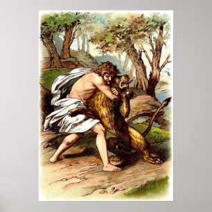 Póster Sansón y el león