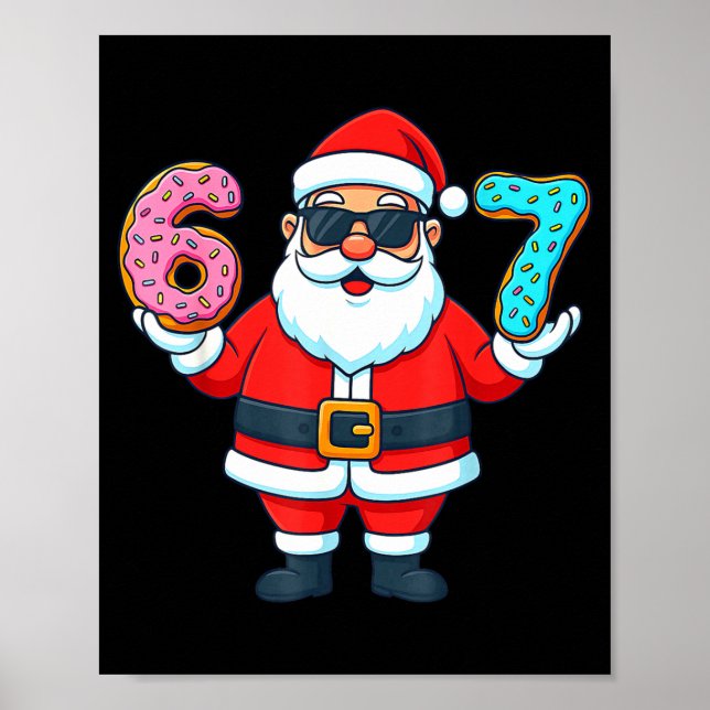 Póster Santa 67 Donut Meme Funny Christmas Holiday  (Frente)