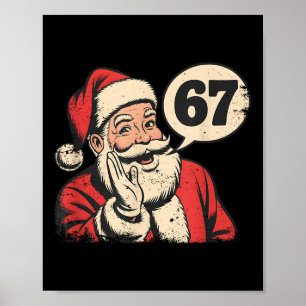 Póster Santa 67 Navidad Seis Siete Meme