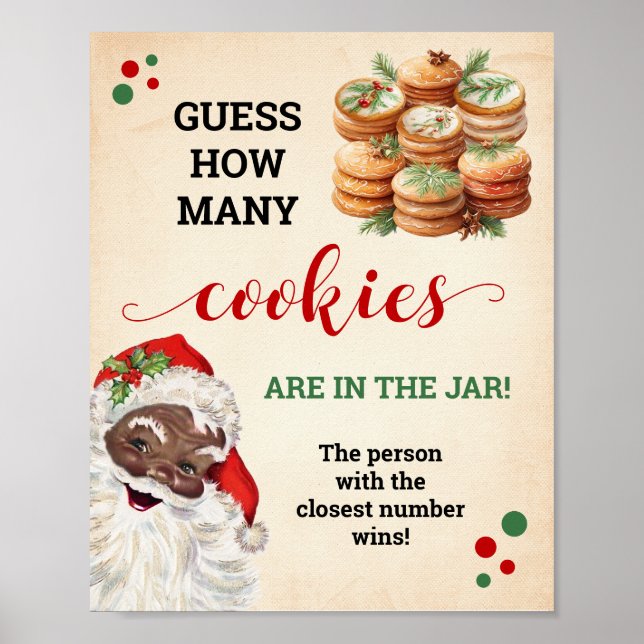 Póster Santa Adivina cuántos Navidades de juegos de cooki (Frente)