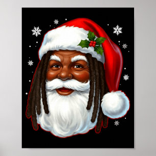 Póster Santa afroamericano Navidad Frío Negro X-mas 