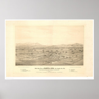Póster Santa Ana, California. Mapa panorámico (1579C)