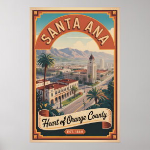Póster Santa Ana California Vintage Retro Viaje
