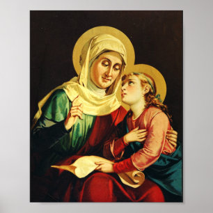 Póster Santa Ana y la Virgen María