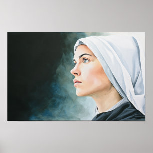 Póster Santa Ángela Merici: Luz de Fe y Sabiduría