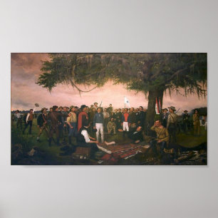 Póster Santa Anna se rinde a Sam Houston en San Jacinto