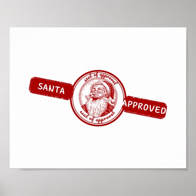Póster Santa Aprobada, sello de Navidades, alegría de los (Frente)
