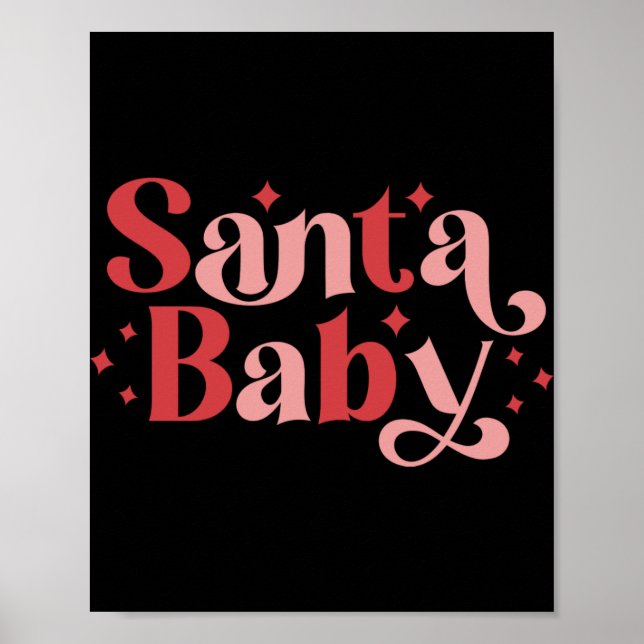 Póster Santa Baby Retro Christmas Tygraphy Toddler T Shir (Frente)