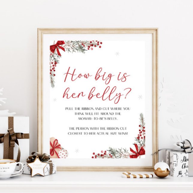 Póster Santa Baby Shower Qué Grande Es Su Rótulo Belly (Subido por el creador)