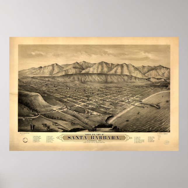 Póster Santa Barbara, California (1877) (Frente)