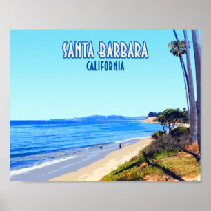 Póster Santa Barbara California Butterfly Beach Montecito