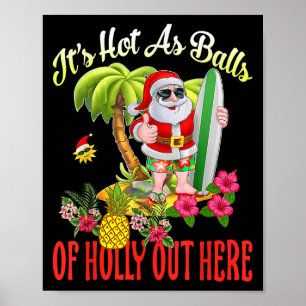 Póster Santa Beach En Caliente Como De Navidades Holly Fu
