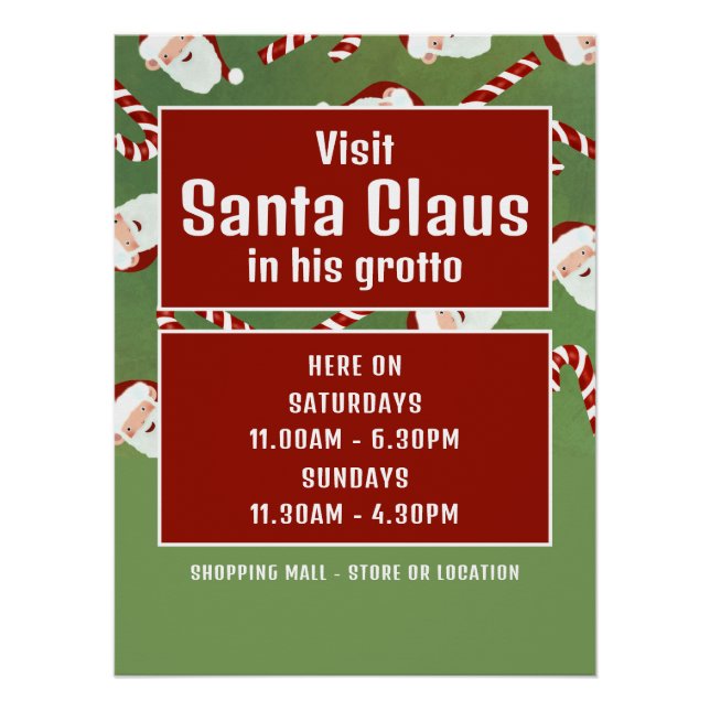 Póster Santa Candy, Horas de Visitantes de Santa Claus (Anverso)