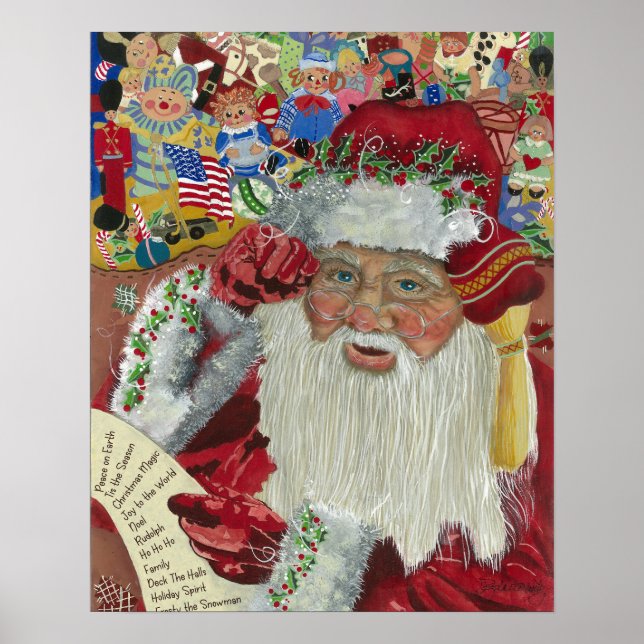 Póster Santa Clásico de Checking It Twice© (Frente)
