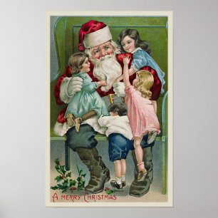 Póster "Santa Claus and Four Children"