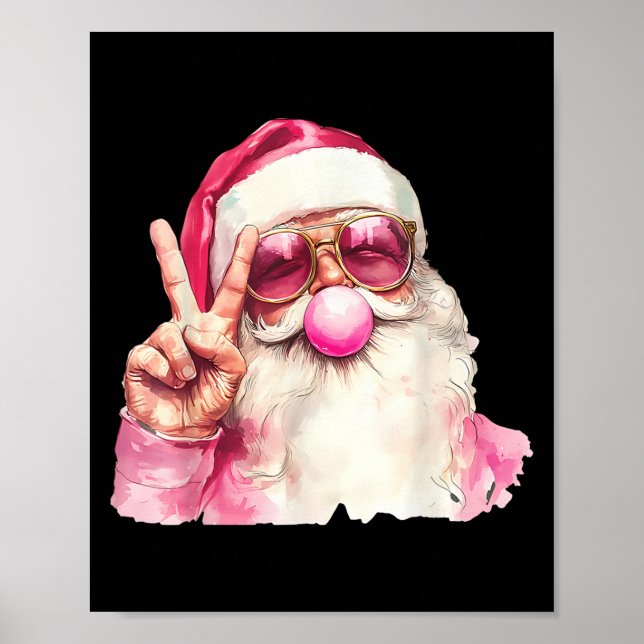 Póster Santa Claus Blowing Bubble Gum Nk Sungles Christma (Frente)