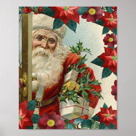 Póster Santa Claus bringing gifts and presents