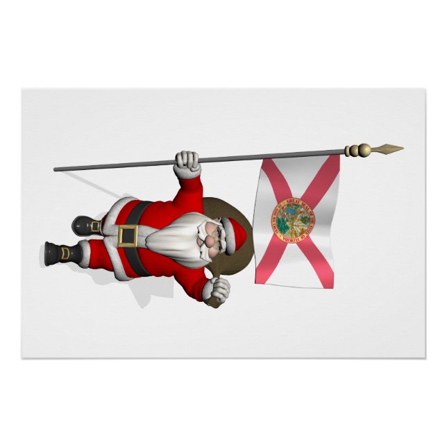 Póster Santa Claus Con El Diseño De Florida (Anverso)