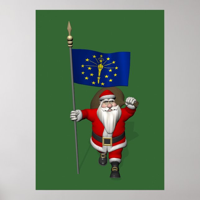 Póster Santa Claus Con El Encargado De Indiana (Frente)