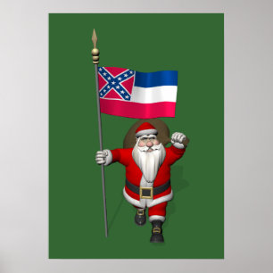 Póster Santa Claus Con El Encargado De Mississippi