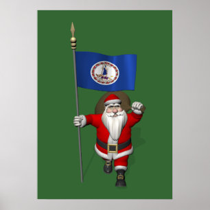 Póster Santa Claus Con El Encargado De Virginia