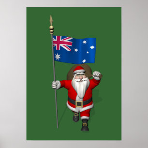 Póster Santa Claus Con El Fin De Australia