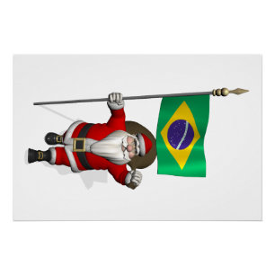 Póster Santa Claus Con El Fin De Brasil