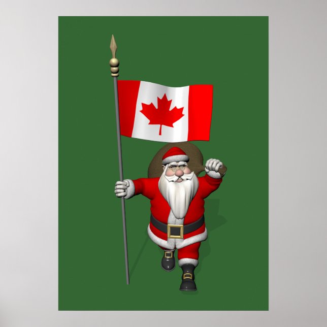 Póster Santa Claus Con El Fin De Canadá (Frente)