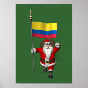 Póster Santa Claus Con El Fin De Colombia