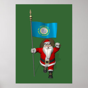 Póster Santa Claus Con El Fin De Dakota Del Sur
