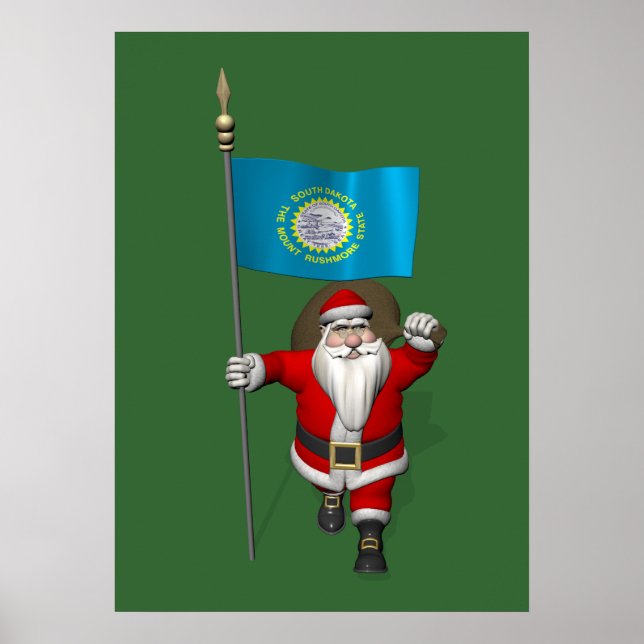 Póster Santa Claus Con El Fin De Dakota Del Sur (Frente)