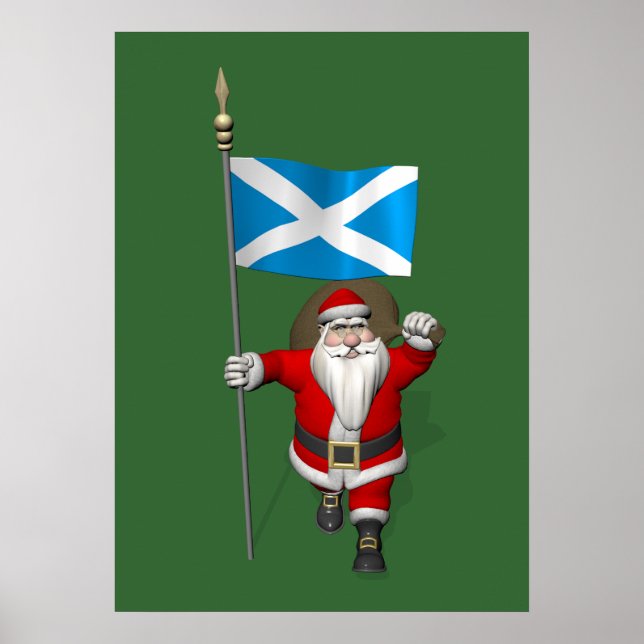Póster Santa Claus Con El Fin De Escocia (Frente)