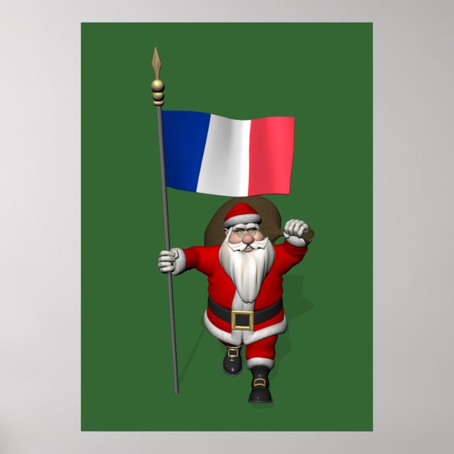 Póster Santa Claus Con El Fin De Francia (Frente)
