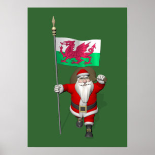 Póster Santa Claus Con El Fin De Gales