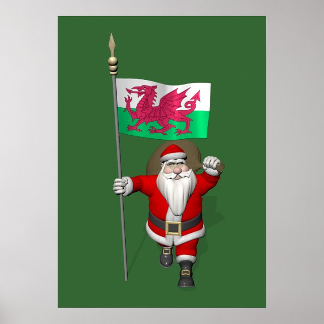 Póster Santa Claus Con El Fin De Gales (Frente)