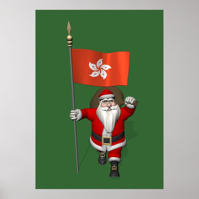 Póster Santa Claus Con El Fin De Hong Kong (Frente)