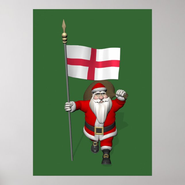Póster Santa Claus Con El Fin De Inglaterra (Frente)