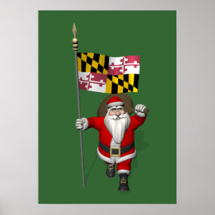 Póster Santa Claus Con El Fin De Maryland
