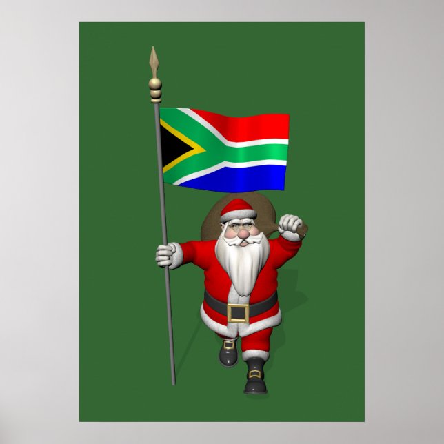 Póster Santa Claus Con El Fin De Sudáfrica (Frente)
